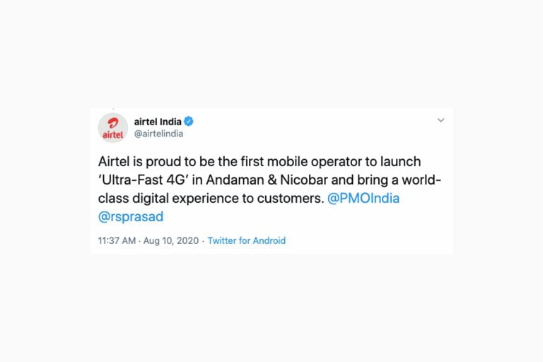 Airtel Launches 4G Services in Andaman Nicobar Islands